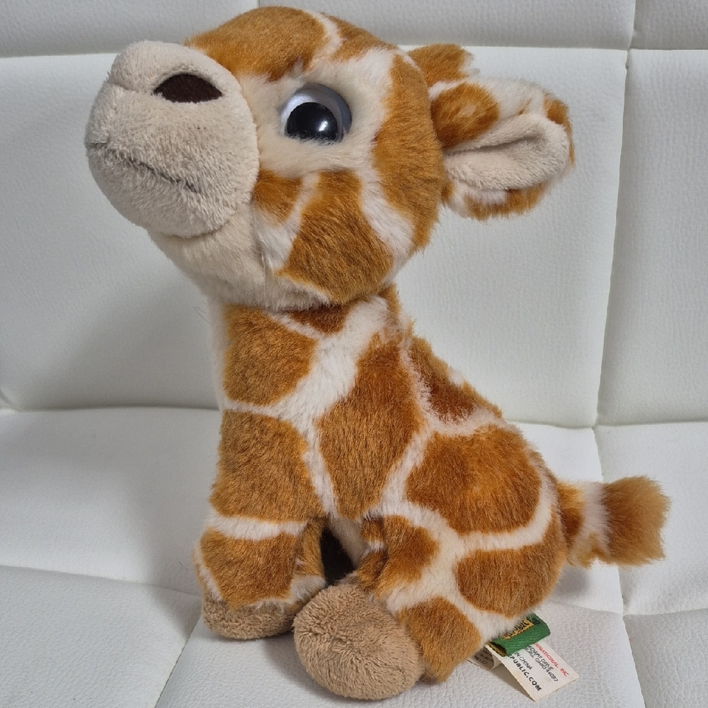 2001 Wild Republic Plush Giraffe. About 8 Inch Brown And White.